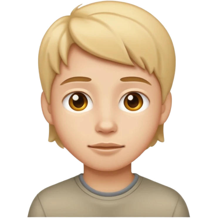 apple style emoji of a teenager, neutral expression emoji