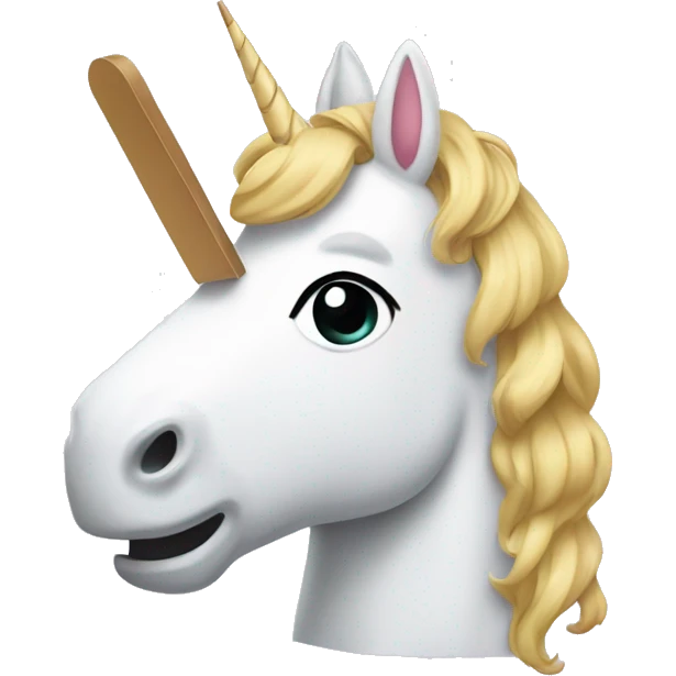Unicorn holding nail file emoji