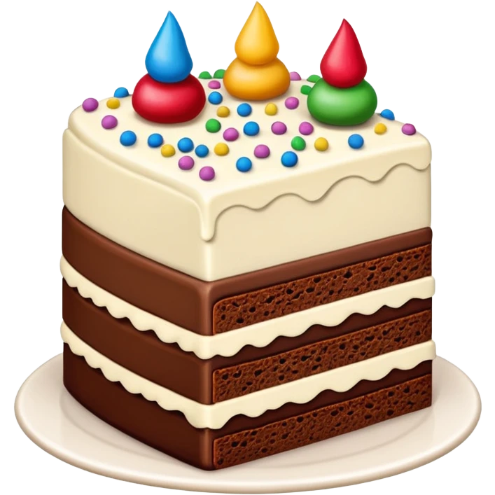 multi-layer cake slice with cream layers emoji