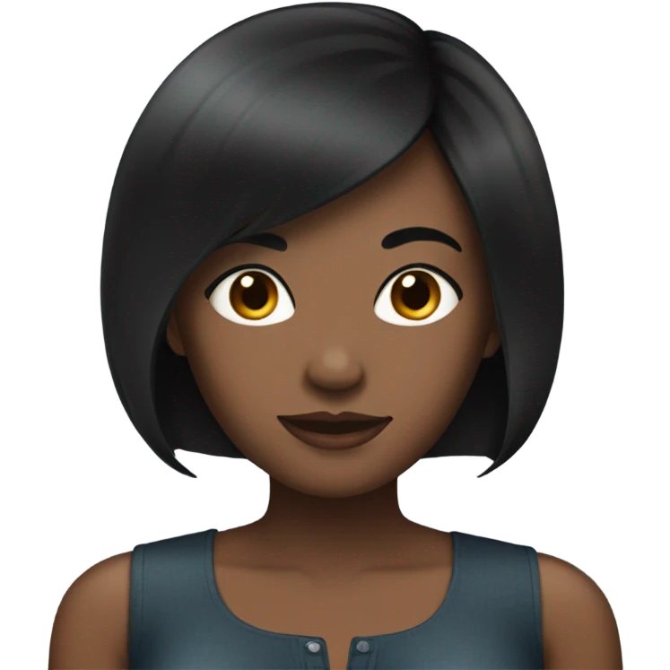 black woman with black short hair and a nice top emoji