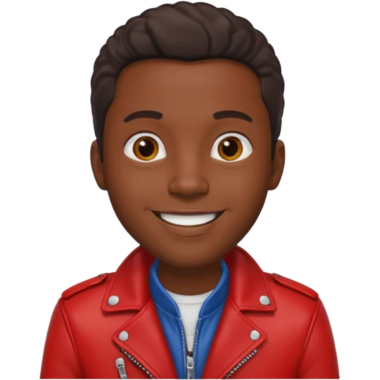 Motorbiker black man with red leather jacket emoji