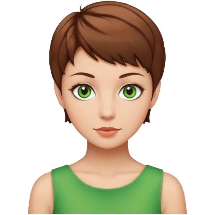 mujer pelo marron pixie cut emoji