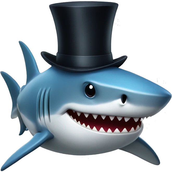 Shark with top hat emoji