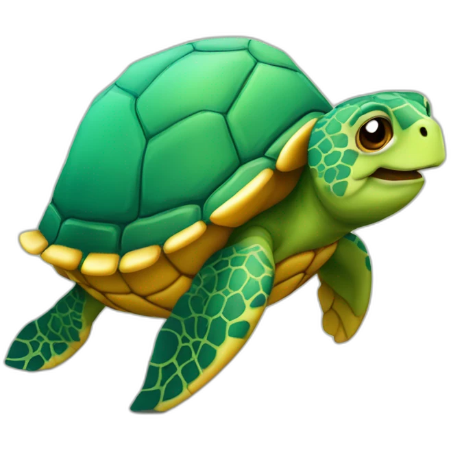 Tortue sur dauphin emoji