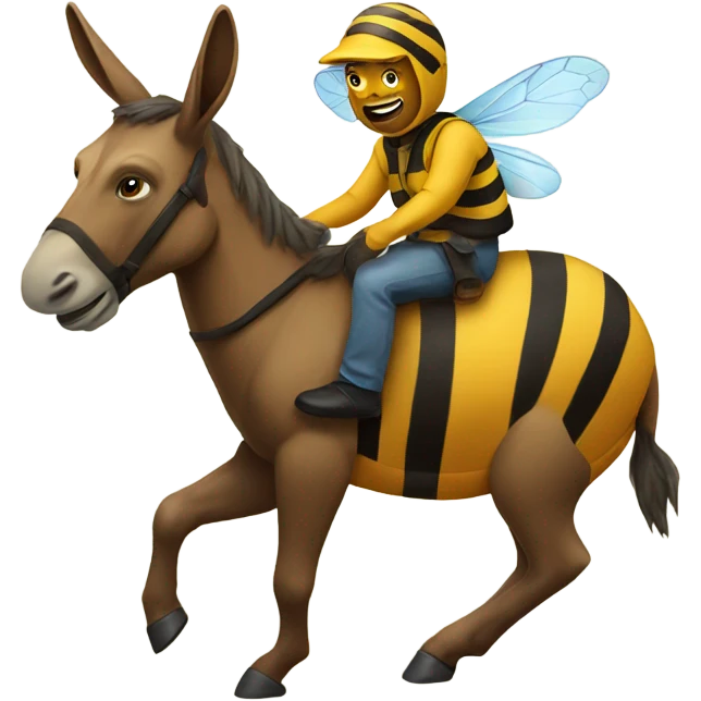 A bee riding a donkey emoji