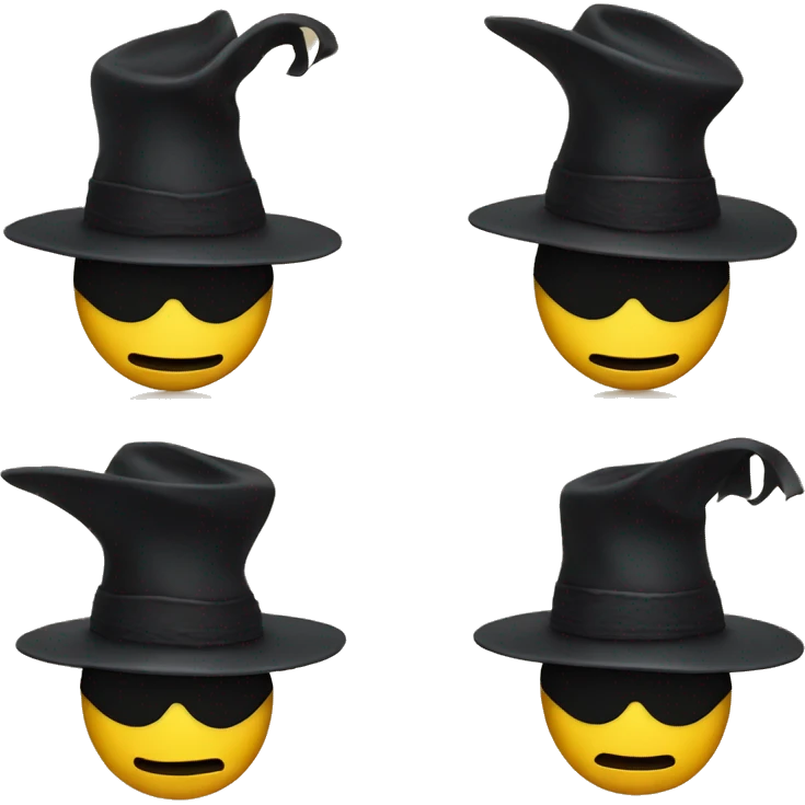 Smiley face with a black zorro hat emoji