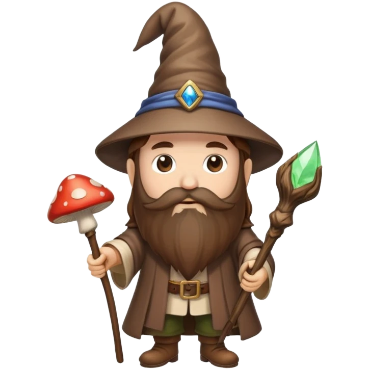 Mushroom wizard brown hair emoji