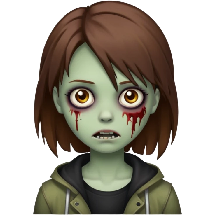 Girl zombie brown hair emo emoji emoji
