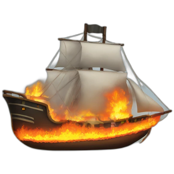 ship on fire emoji