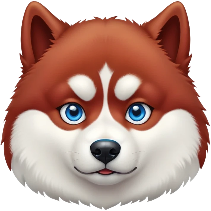 Red fat husky with blue eye emoji