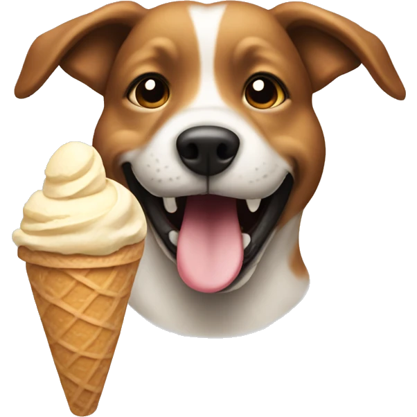 dog throwing ice cream emoji