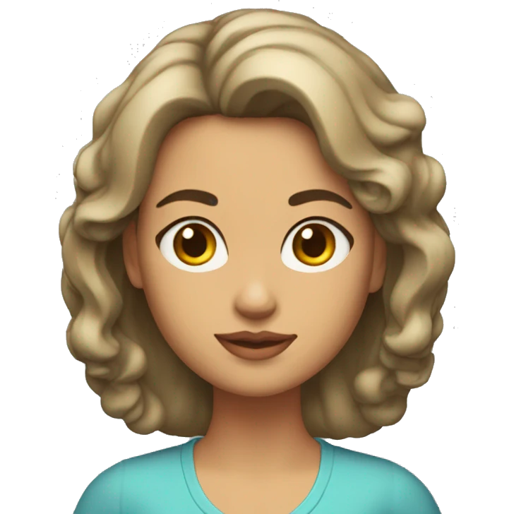 Mujer morena clara con pelo lasioo emoji