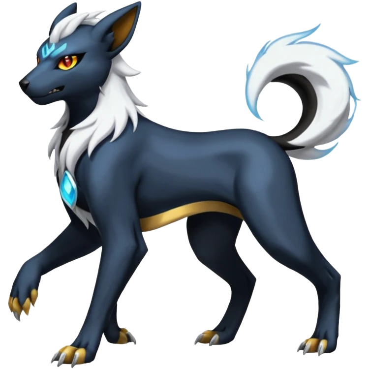 Manectric-Absol-Houndoom-Luxray-Bobcat-Fakémon-fusion-animal-creature, full body  emoji