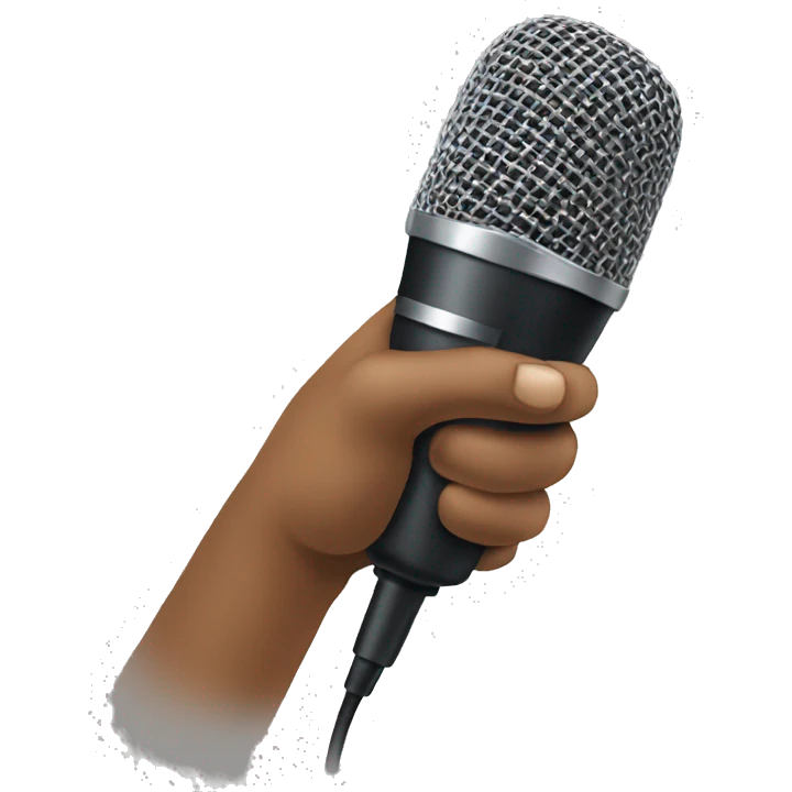 Hand holding microphone emoji