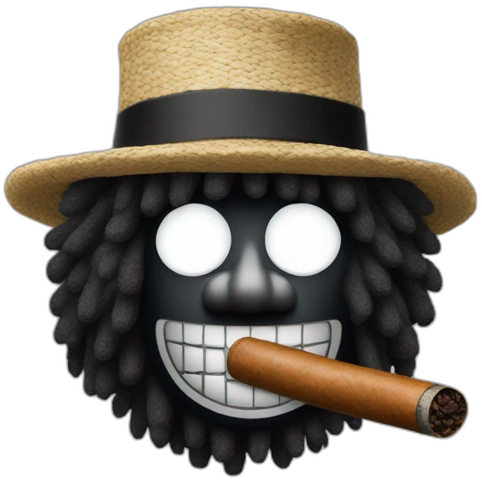 gollywog Jamaican Rasta hat with cigar emoji