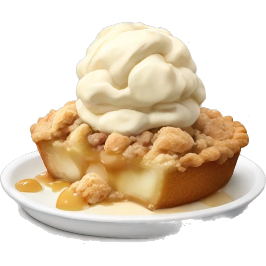 Apple Crumble with ice cream emoji