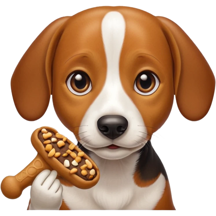 beagle dachshund mix with a treat emoji