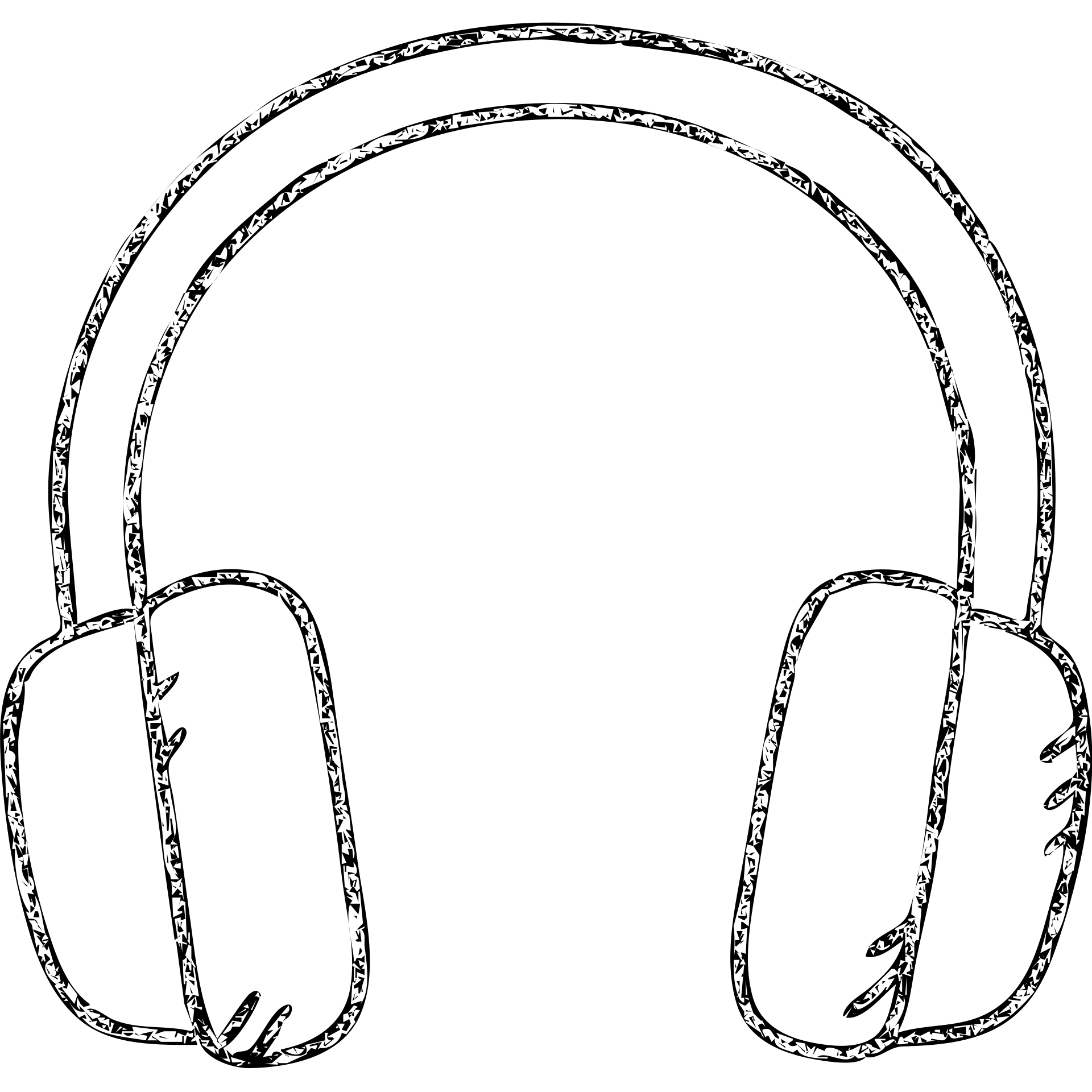 hand drawn outlined headphones icon emoji