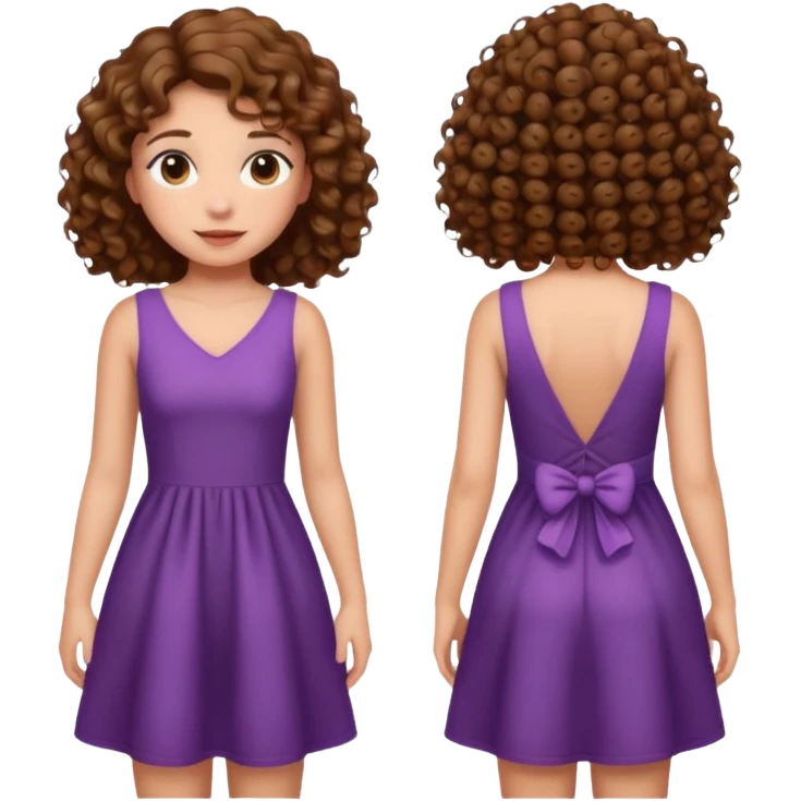 curly hair image of a girl in back view emoji