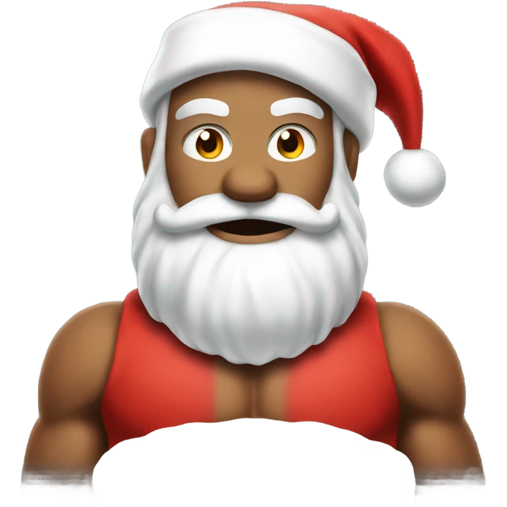Muscular santa emoji