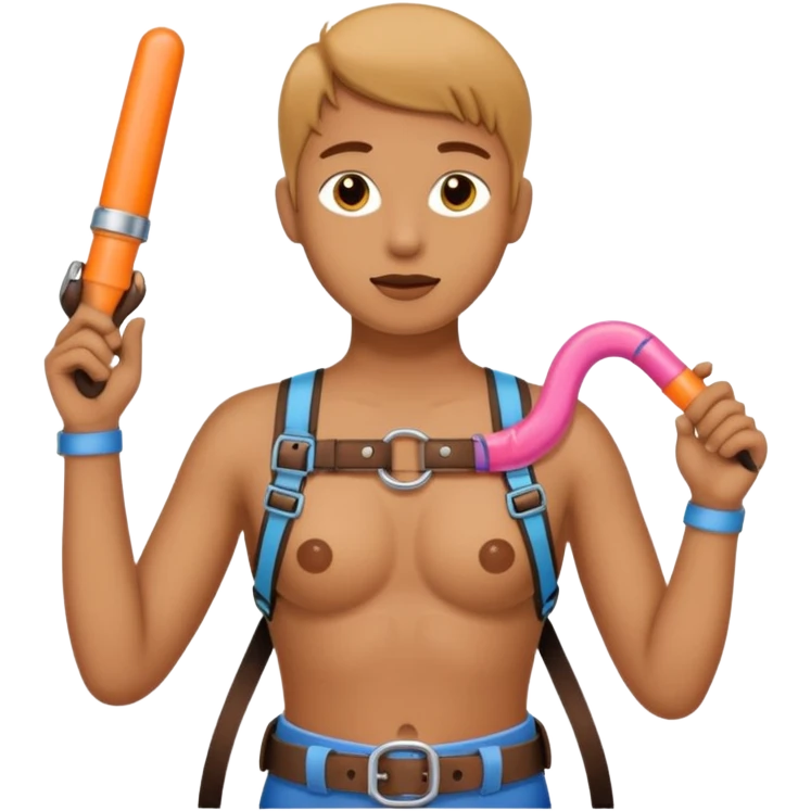 Strap on harness with dildo emoji