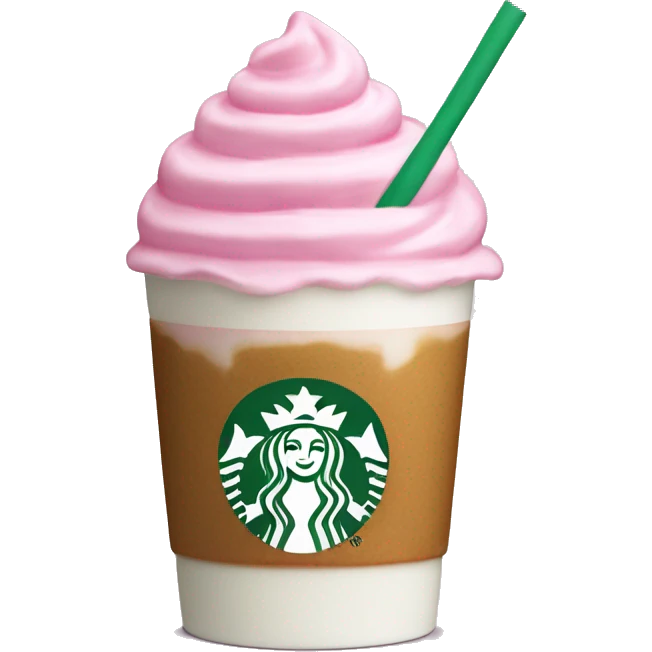 starbucks pink drink with cold foam cream emoji