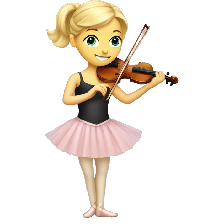 blonde ballet girl playing violin emoji