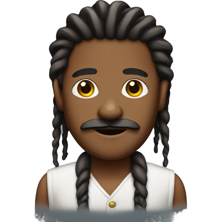 Brown skin manwith mustache and dreads  emoji