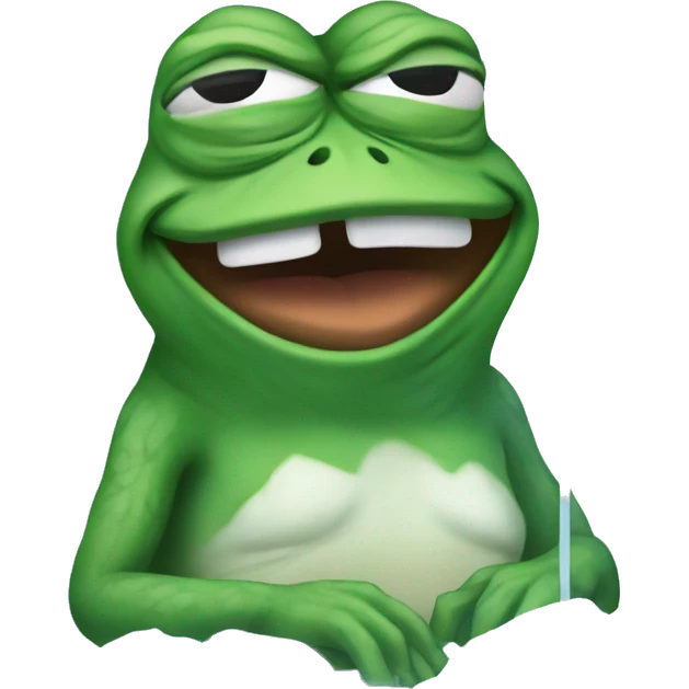pepe the frog inside on icecube emoji