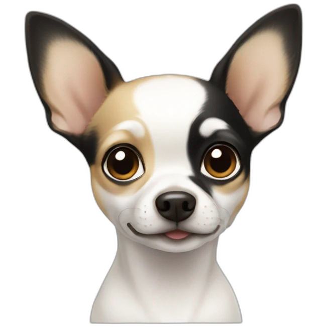 White chihuahua with black and tan markings emoji