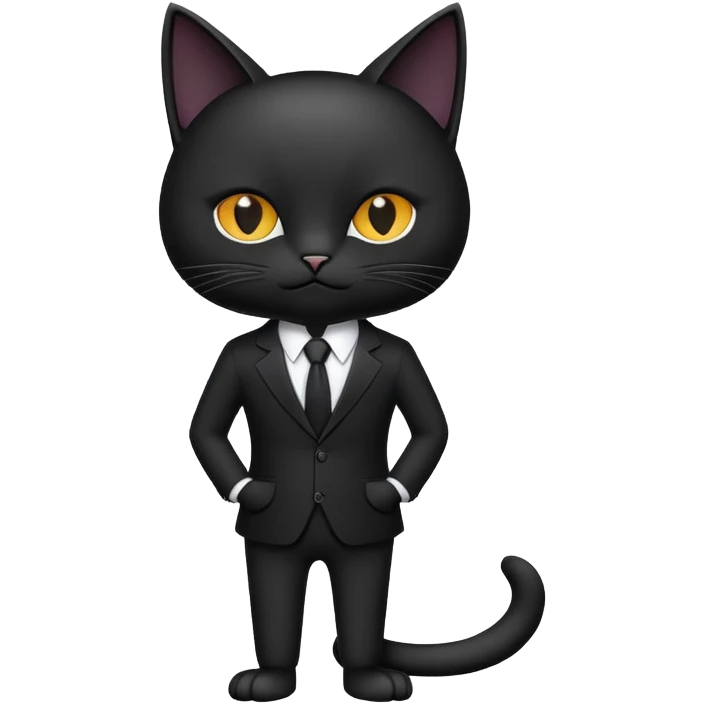 A black cat in a black business suit and the name PrimeCopy next to it emoji