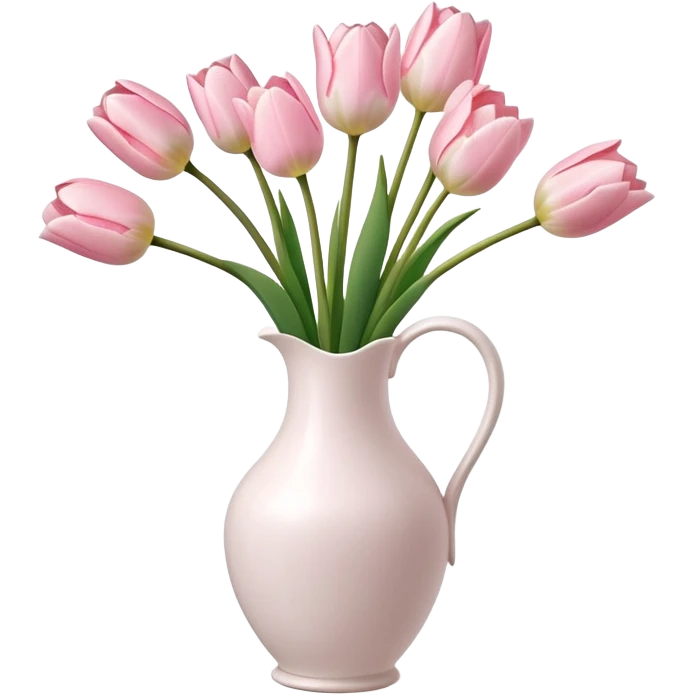 Light pink tulips in white vase emoji