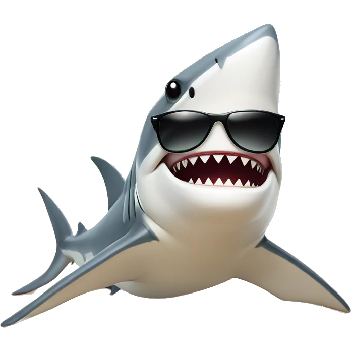 Shark with sunglasses on the Beach  emoji