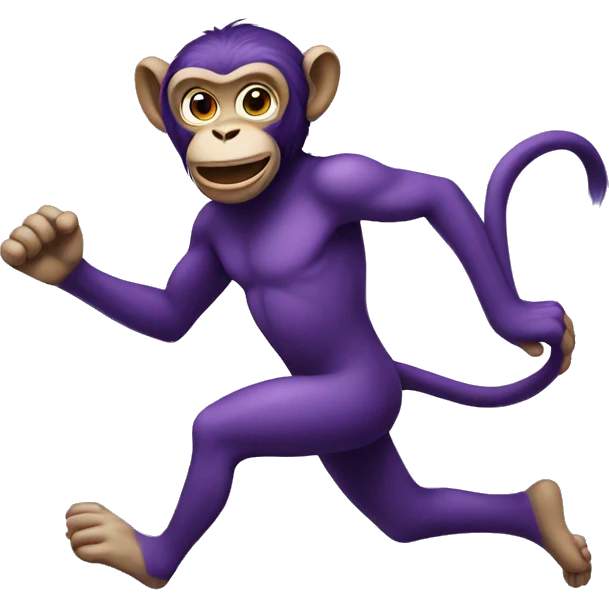 Purple monkey running emoji