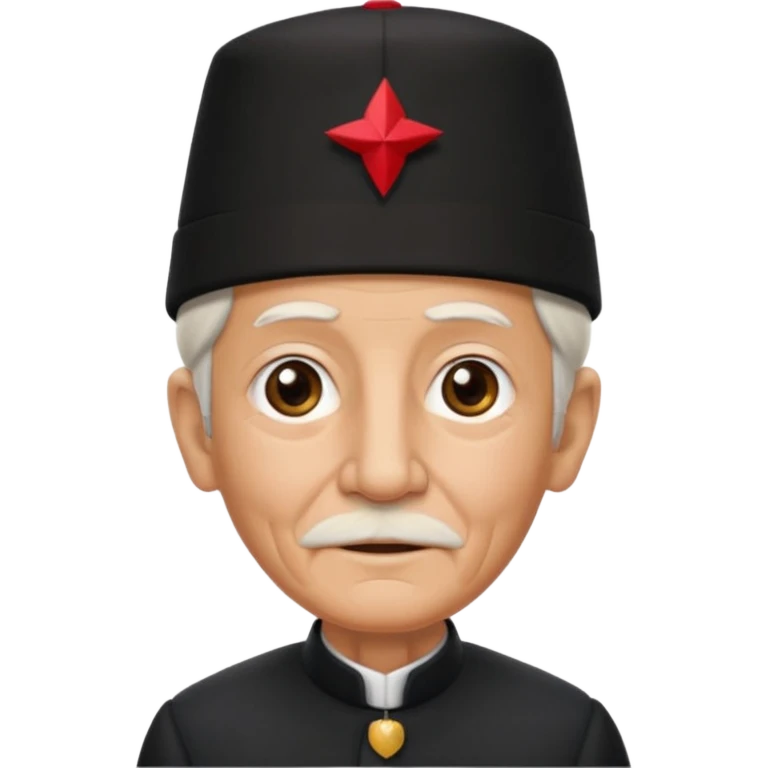 black suited old with fes hat emoji