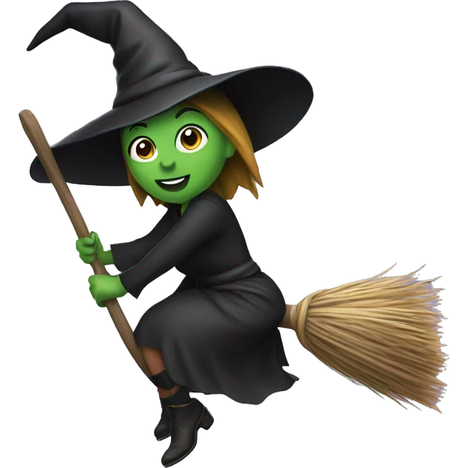 witch on a broomstick emoji
