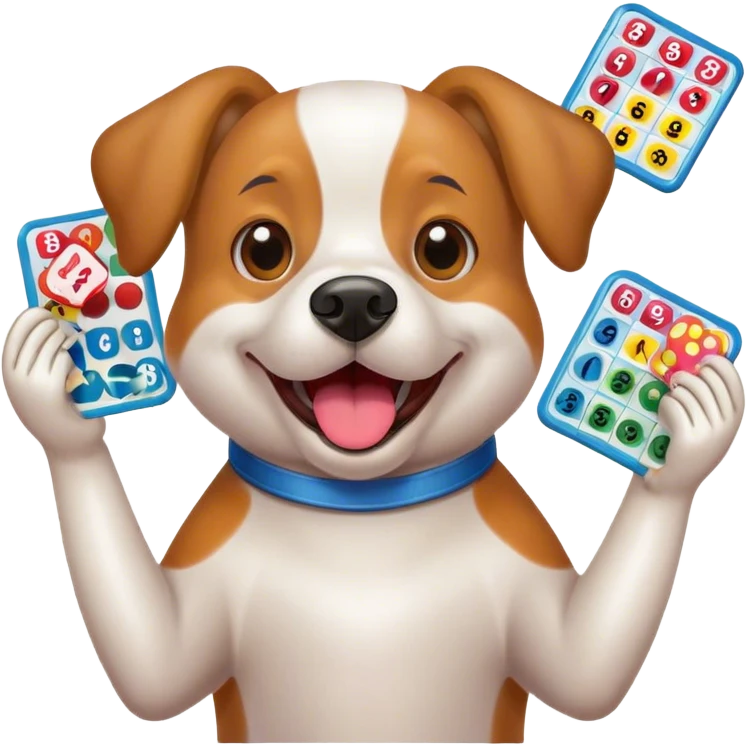 dog playing bingo emoji