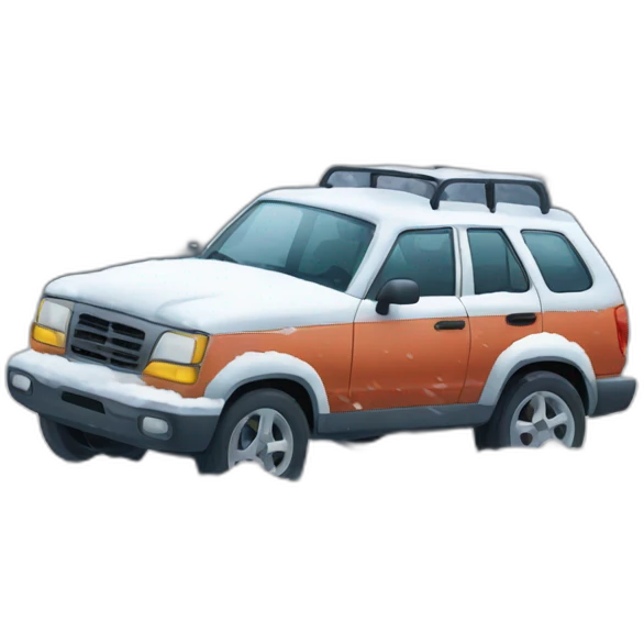 Voiture sous la neige  emoji
