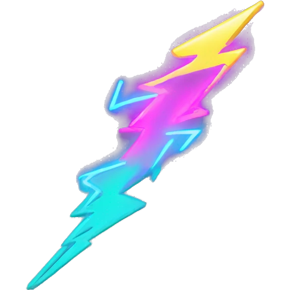 neon glowing lightning bolt emoji