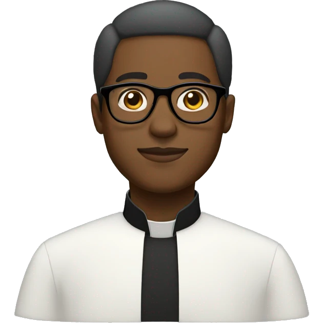 Black man, wearing prescription glasses, wearing cassock emoji