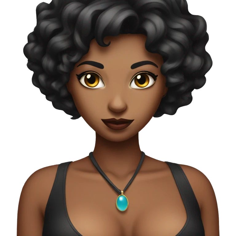Sassy sexy black cat that looks like a woman emoji