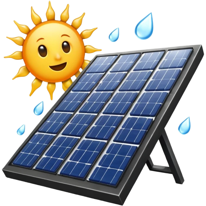 solar panel under a hailstorm emoji