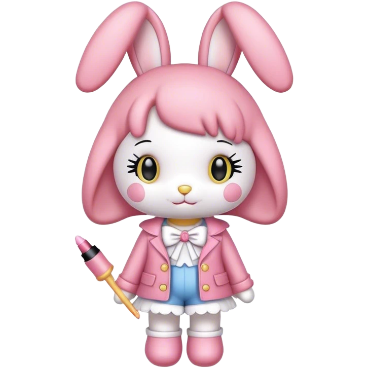 my melody sanrio bunny with mascara spoolie emoji