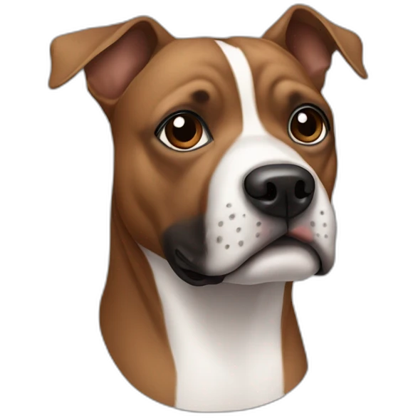 brown pitbul with black and white snout emoji