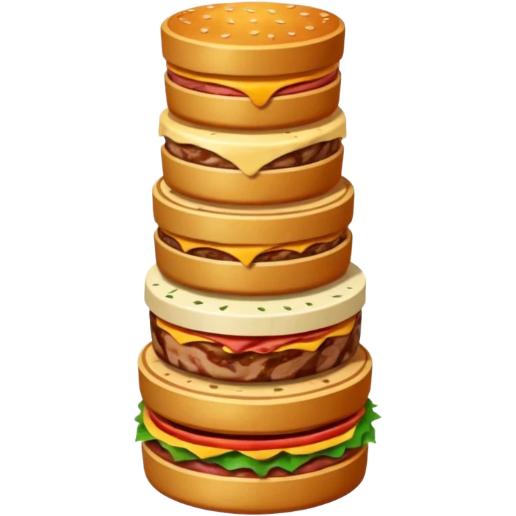 A savory food tower built from stacked meats emoji