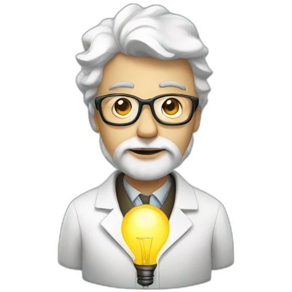 scientist with bulb emoji