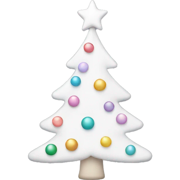 White Christmas tree with pastel decorations emoji