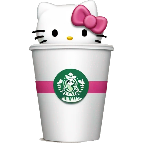 Hello kitty with an Starbucks  emoji
