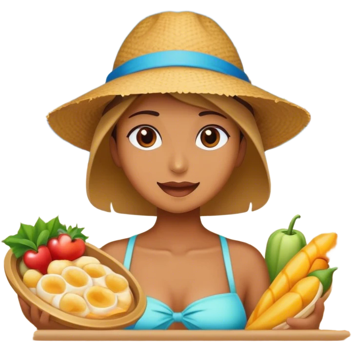 Beach with food  emoji