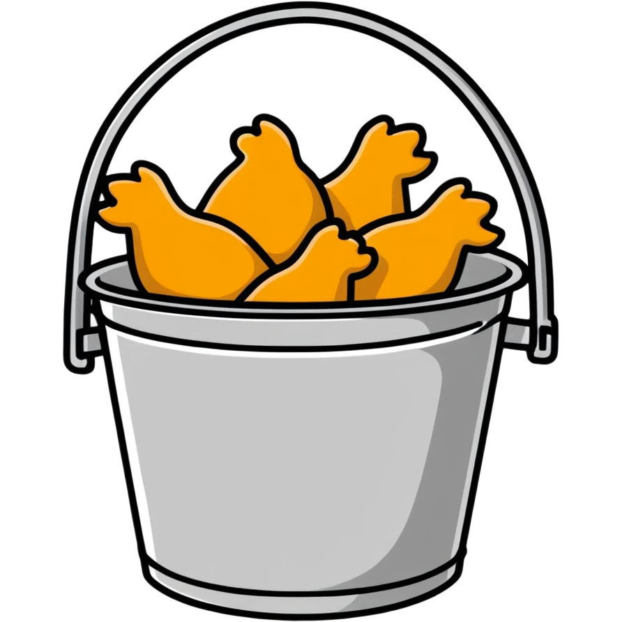 fried chicken in a silver steel bucket emoji